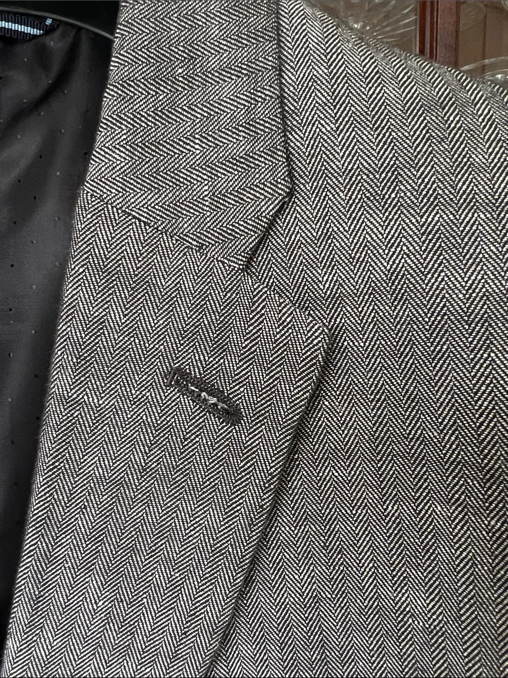 Linen & Cotton Tommy Hilfiger Silver-Cray Herringbone Blazer -